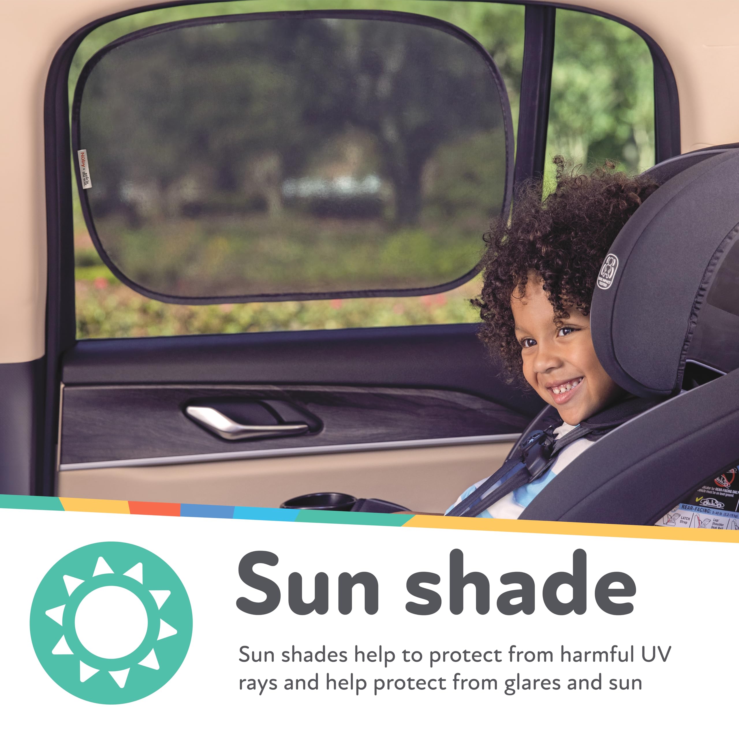 Amazon.com: Nuby x Safe in The Seat Pop-Open Car Sun Shades - 2
